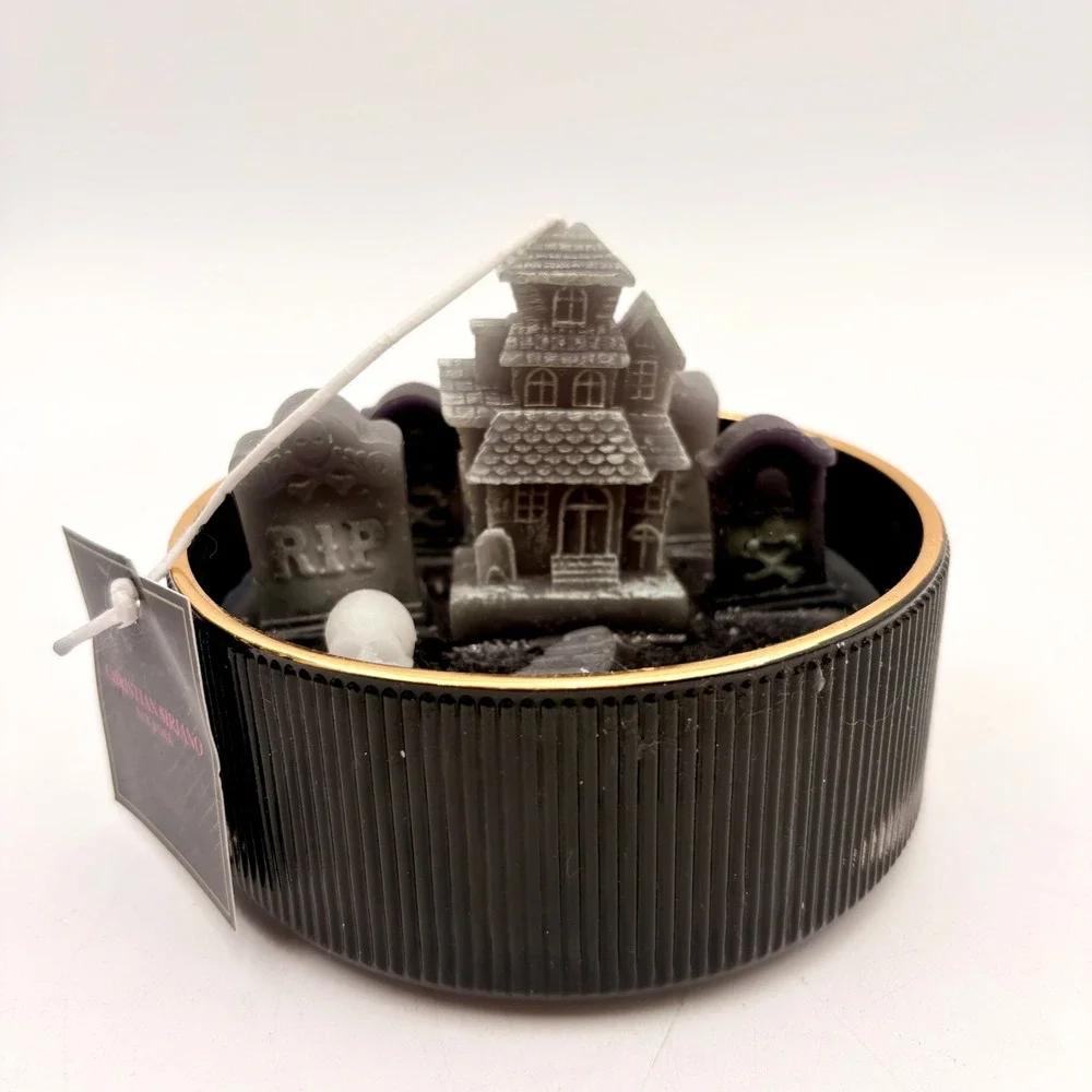 Christian Siriano New York‎ Halloween Haunted House Graveyard Candle Black Gold